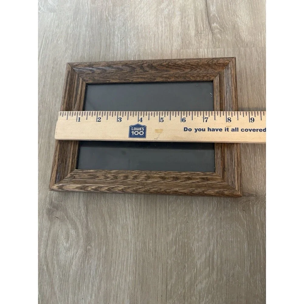 Vintage Solid Wood Picture Frame 5x7 Tabletop Easel Stand Brown OakGrain Country